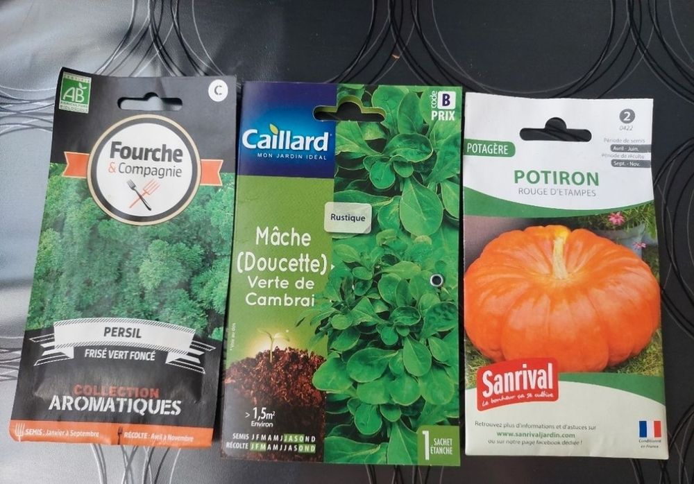 3 sachets de graines 2 Soissons (02)
