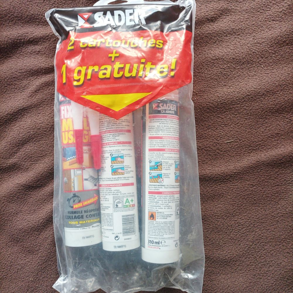 Sader Mastic Colle de Fixation Multi-Usages. 3 Cartouches 19 Neuilly-sur-Seine (92)