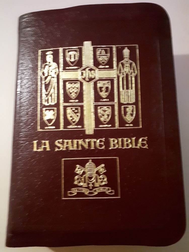 Sainte Bible - Edition Papale - Reliure en cuir vermillon - tranches dorées 90 Cergy (95)