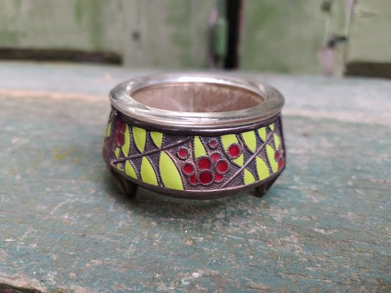 Saleron M�tal Argent� & �maux Cloisonn�s Russe 30 Loches (37)