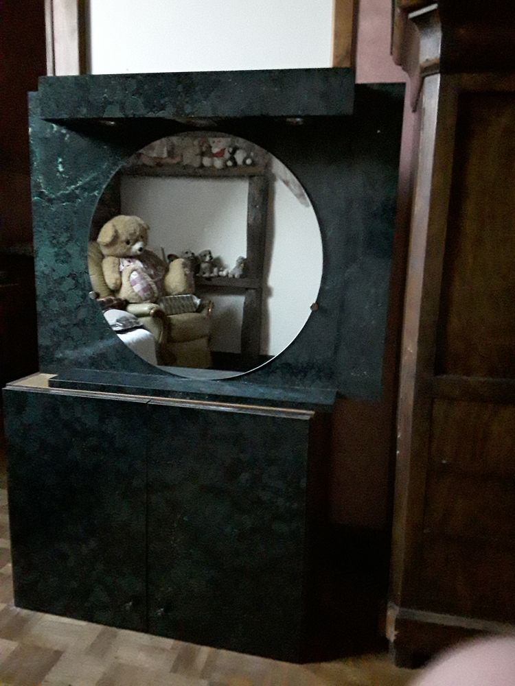 Salle de bain en contreplaqu� et formica vert marbre 50 Saint-L�onard (76)