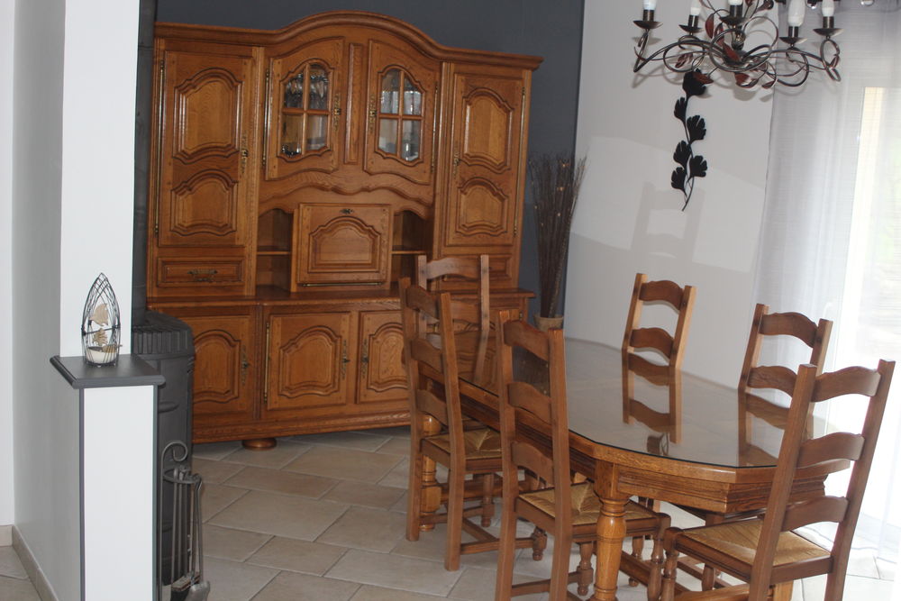 salle � manger en ch�ne massif  + verre de protection table 0 Cherr� (72)