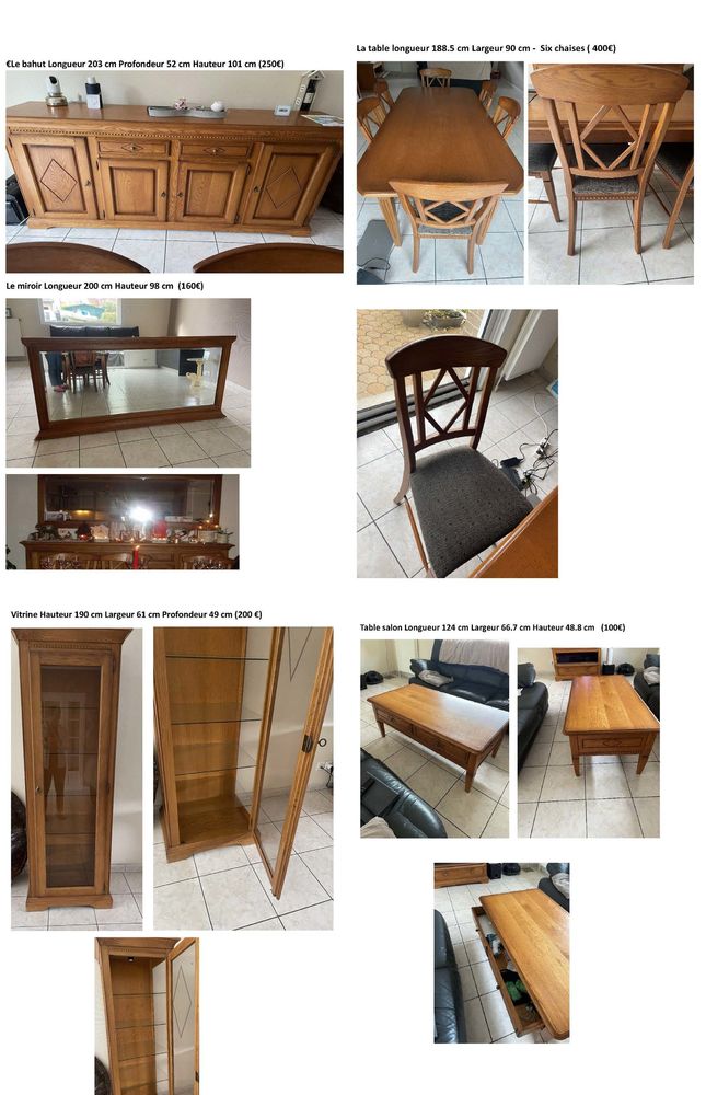 Salle � manger - fa�ade ch�ne massif et le reste en ch�ne pl 1000 Leffrinckoucke (59)