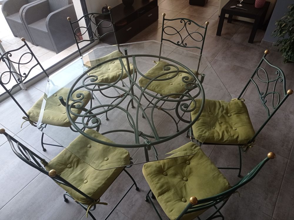 Salle � manger fer forg� vert 900 Mulsanne (72)