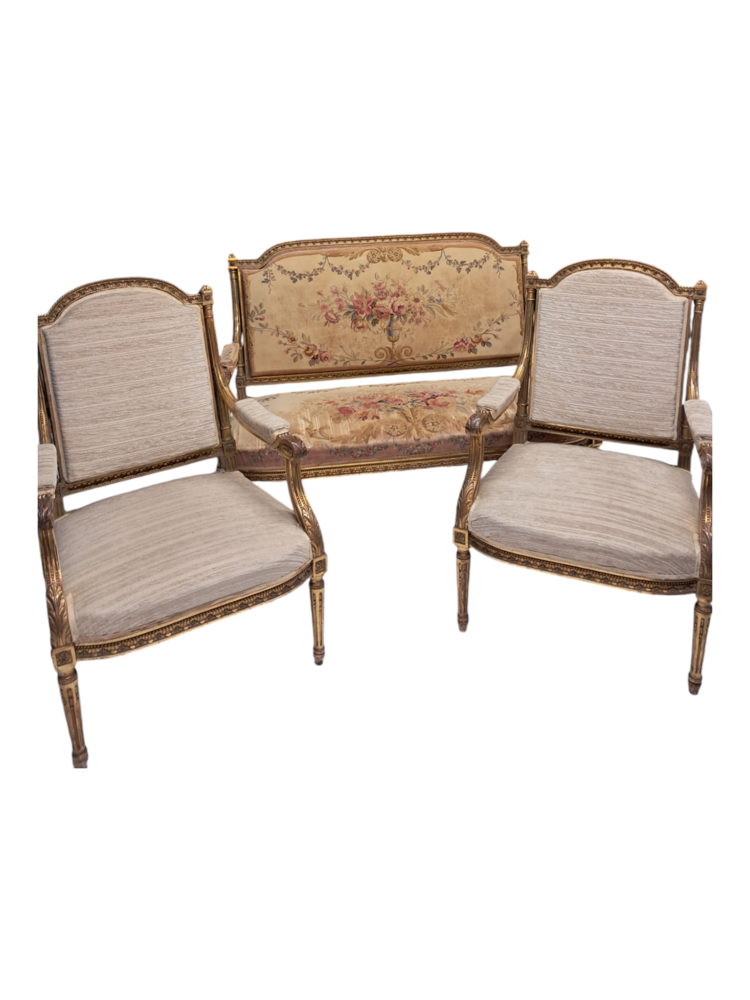 Salon ancien, banquette et fauteuils style Louis XVI 580 Ch�teau-l'�v�que (24)