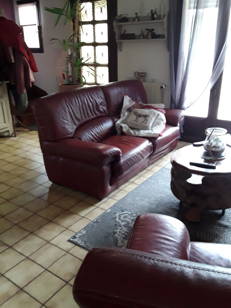 Salon Bordeaux cuir buffle tr�s bon �tat 0 Bessoncourt (90)