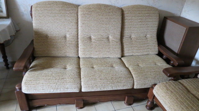 : SALON CANAPE 3 PLACES CONVERTIBLE + 2 FAUTEUILS 120 Jaunay-Clan (86)