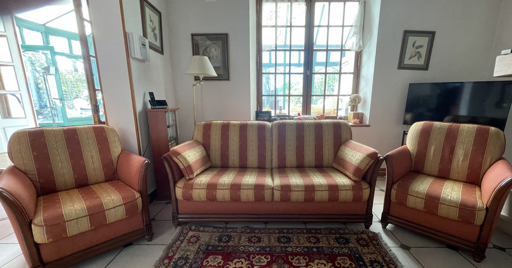 Salon canap� 3 places et 2 fauteuils 1 place 490 Myennes (58)