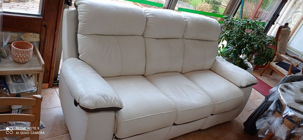 Salon cuir blanc 2 pi�ces 450 Samer (62)