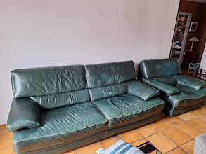 Salon cuir canap� et fauteuil 350 Aucamville (31)