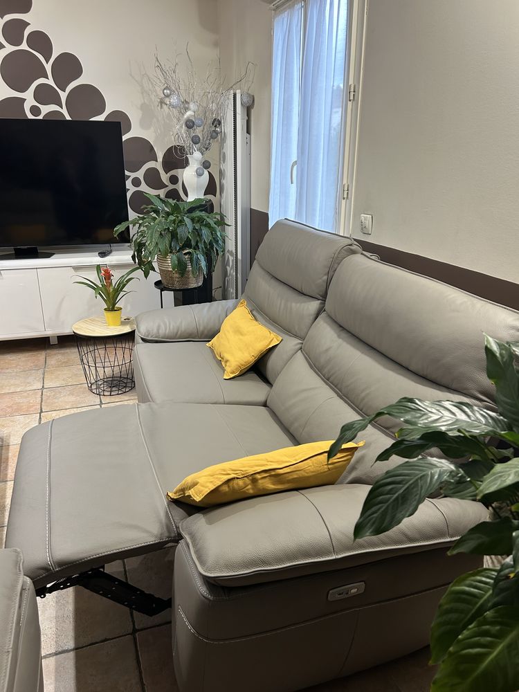 Salon cuir canap� et fauteuil 2500 Franconville (95)