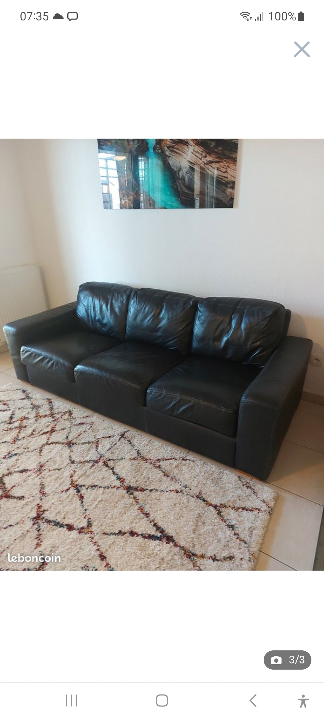 salon cuir 3 places tr�s bon �tat 200 Montpellier (34)