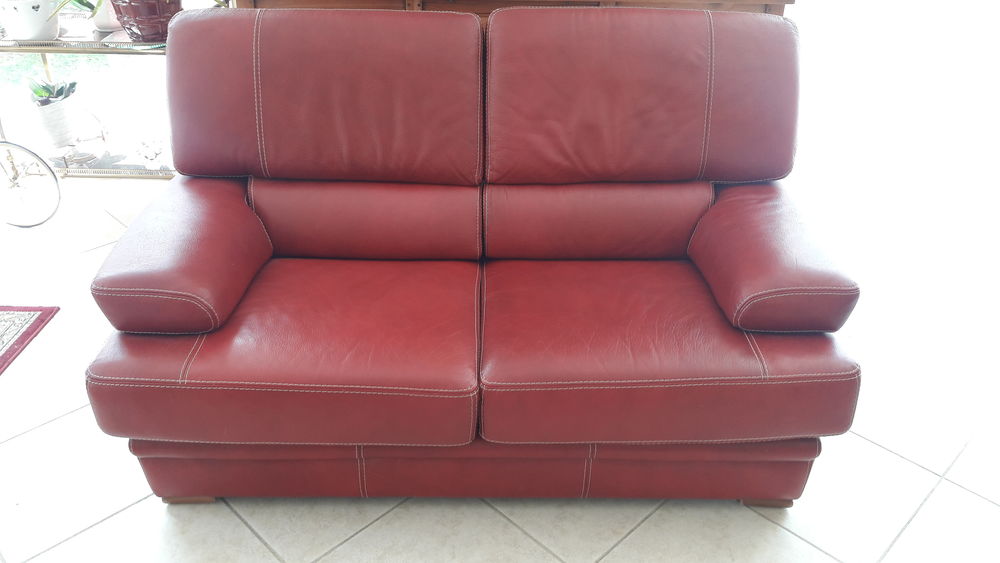 salon en cuir rouge bordeaux 990 Camiers (62)