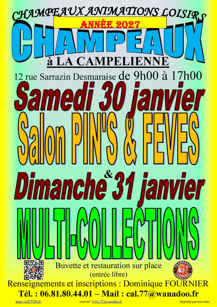 Salon du Pin's & F&egrave;ve &agrave; CHAMPEAUX (77) le 30/01/2027 0 Champeaux (77)