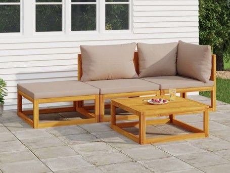 Salon de jardin 4 pi�ces en bois massif acacia et coussins 360 Niederentzen (68)