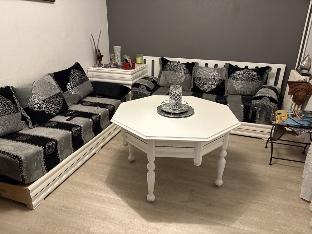 Salon Oriental Laqu� Blanc & Strass ? Complet 400 Narbonne (11)