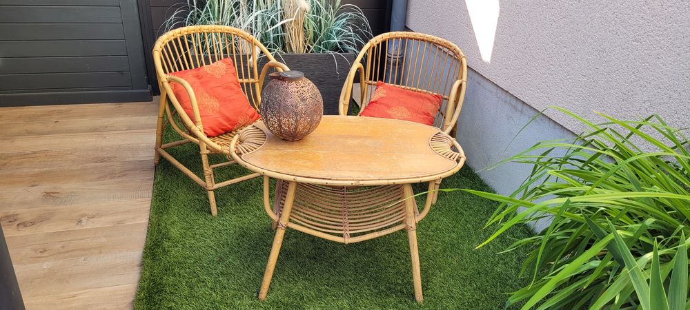 Salon en rotin vintage 180 Fo�cy (18)