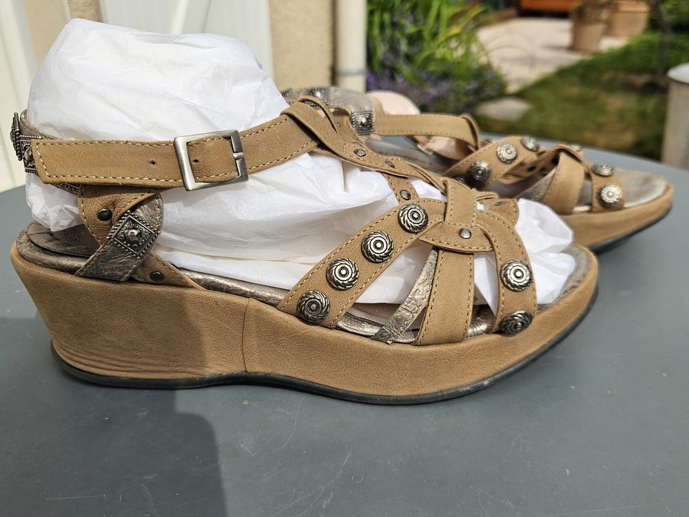 Sandales �t� Sancha de la Rosa beige argent 17 Couternon (21)