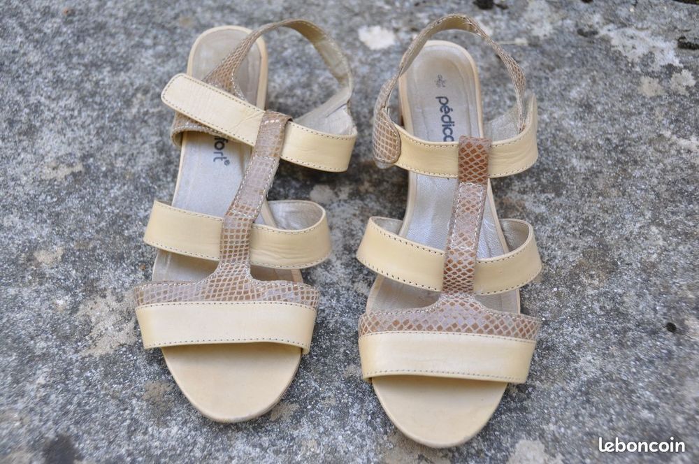 Sandales � talon en cuir PEDICONFORT - P39 16 Antony (92)