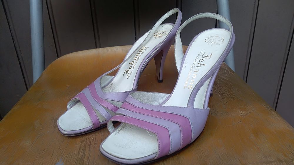 Sandales Vintage ann�es 1950/60  tout cuir 36,5 20 Roquefort-les-Pins (06)