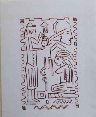 A SCHELDER CUBISME DESSINS FEUTRE lot B de 6 dessins 93 Raismes (59)