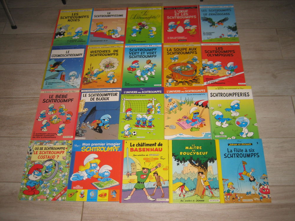 lot 20 bd SCHTROUMPFS + JOHAN ET PIRLOUIT dupuis lombard 100 C�zy (89)