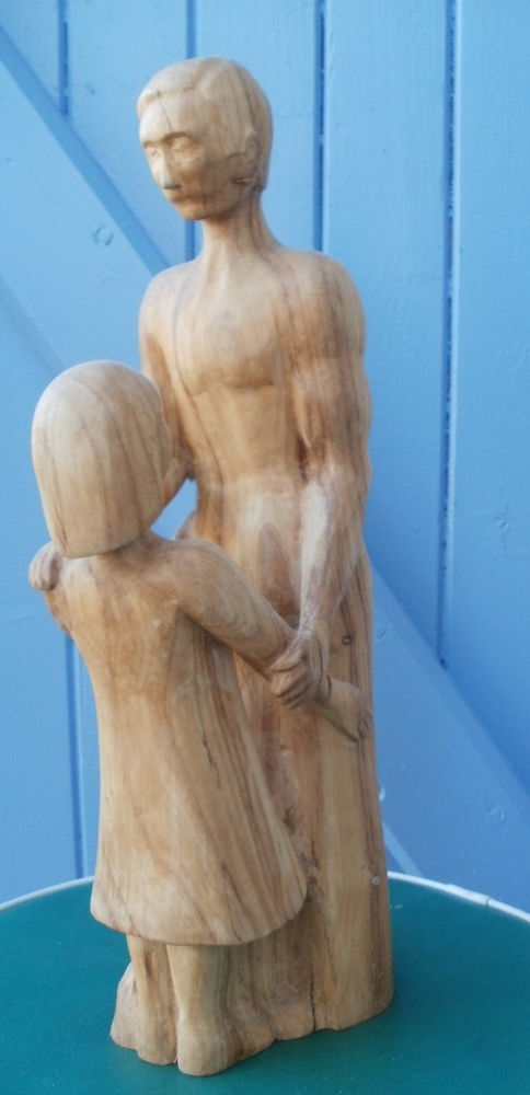 Sculpture fait main en bois (homme et enfant) 30 Montauban (82)
