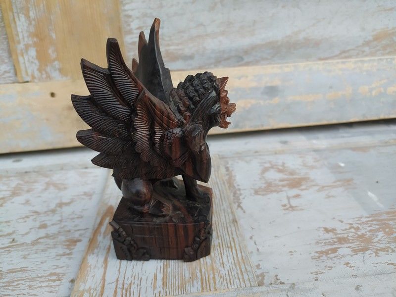 Sculpture Indon�sie Lion Singa Bali Bois Sculpt� 45 Loches (37)