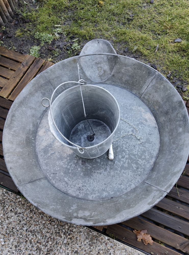 Seau douche vintage et son receveur en zinc 230 Mimizan (40)