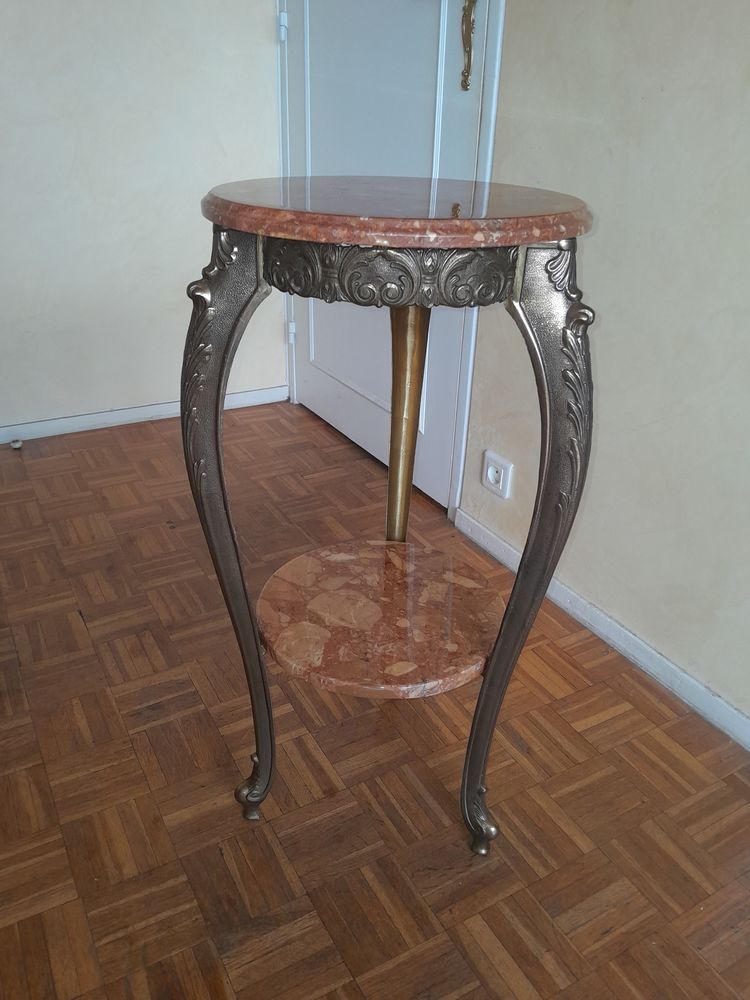 Sellette,Gu�ridon bronze d'or� 1970 style LXV 280 Cr�teil (94)