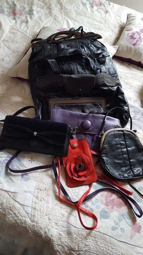 Sept sacs a main une pochette t�l�phone le tout cuir peau 15 Beaune (21)