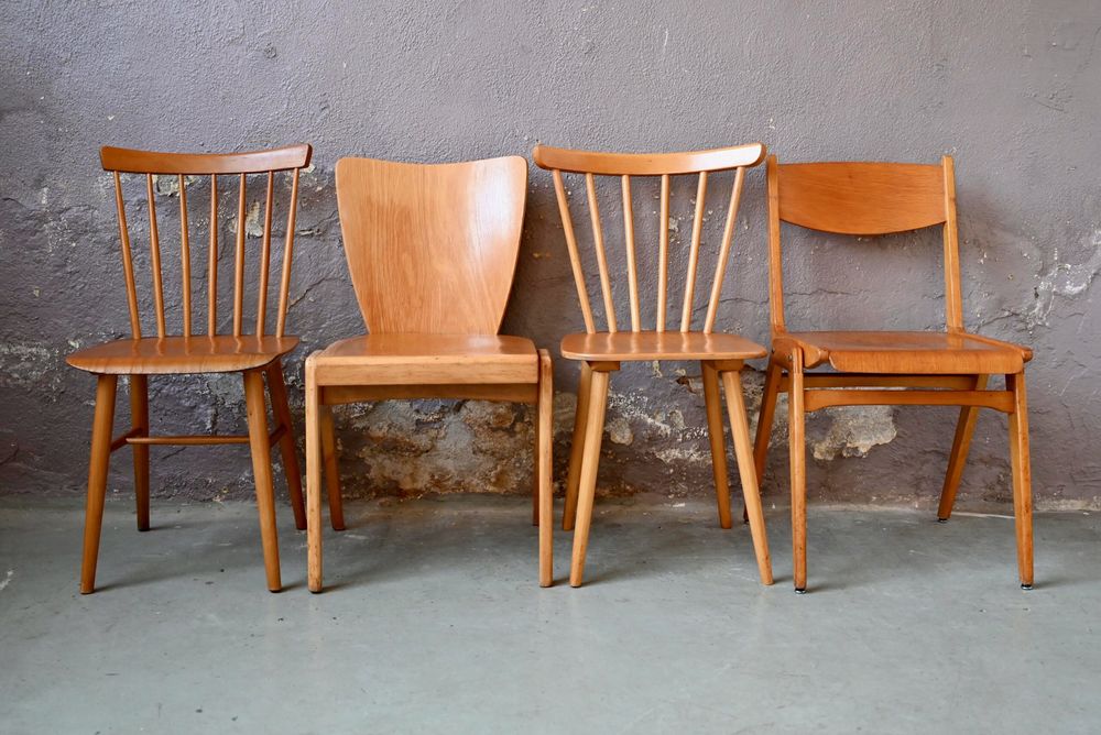 S�rie de chaises style vintage scandinave d�pareill�es mix 420 Wintzenheim (68)