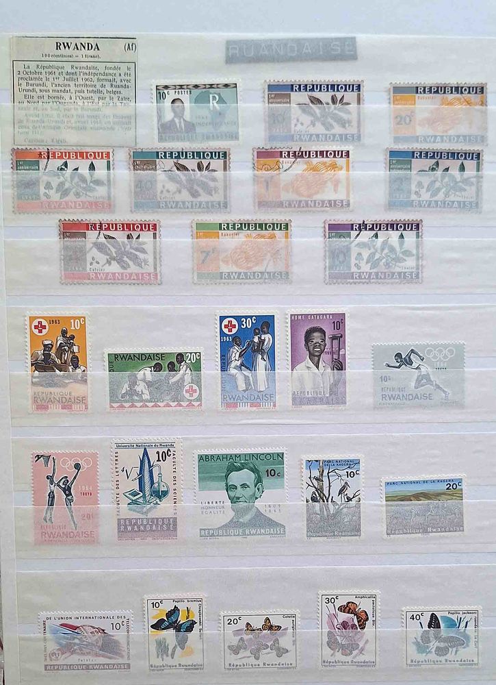 S�rie de collection de timbres du Rwanda 18 Gap (05)