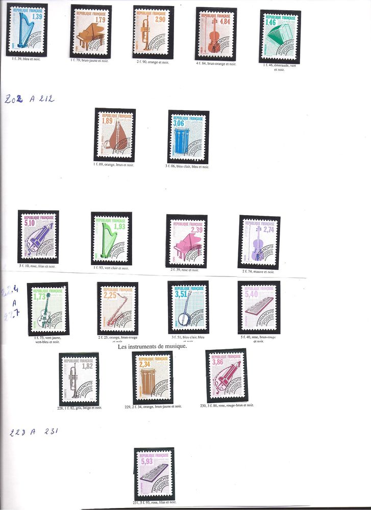 s�rie timbres affranchi type instruments musique 8 R�ulx (59)
