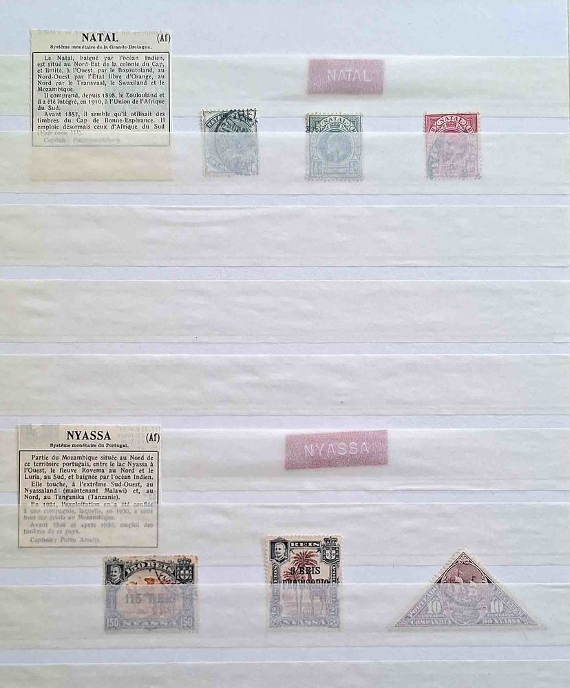 S�rie de timbres de collection de Natal et Nyassa 7 Gap (05)