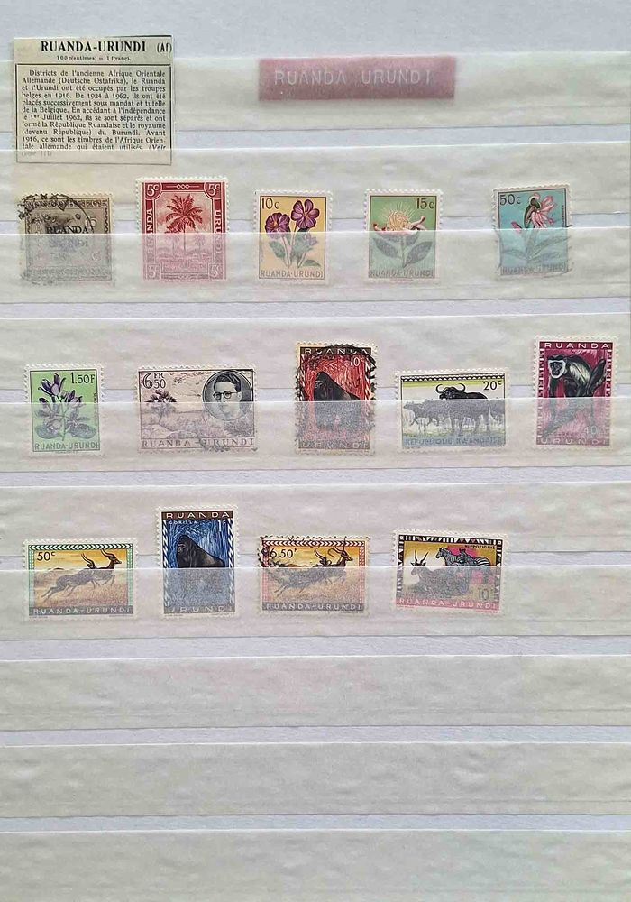 S�rie de timbres de collection du Ruanda-Urundi 11 Gap (05)