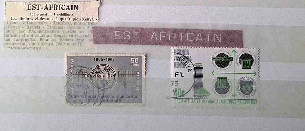 S�rie de timbres de collection d'Est Africain 1.5 Gap (05)