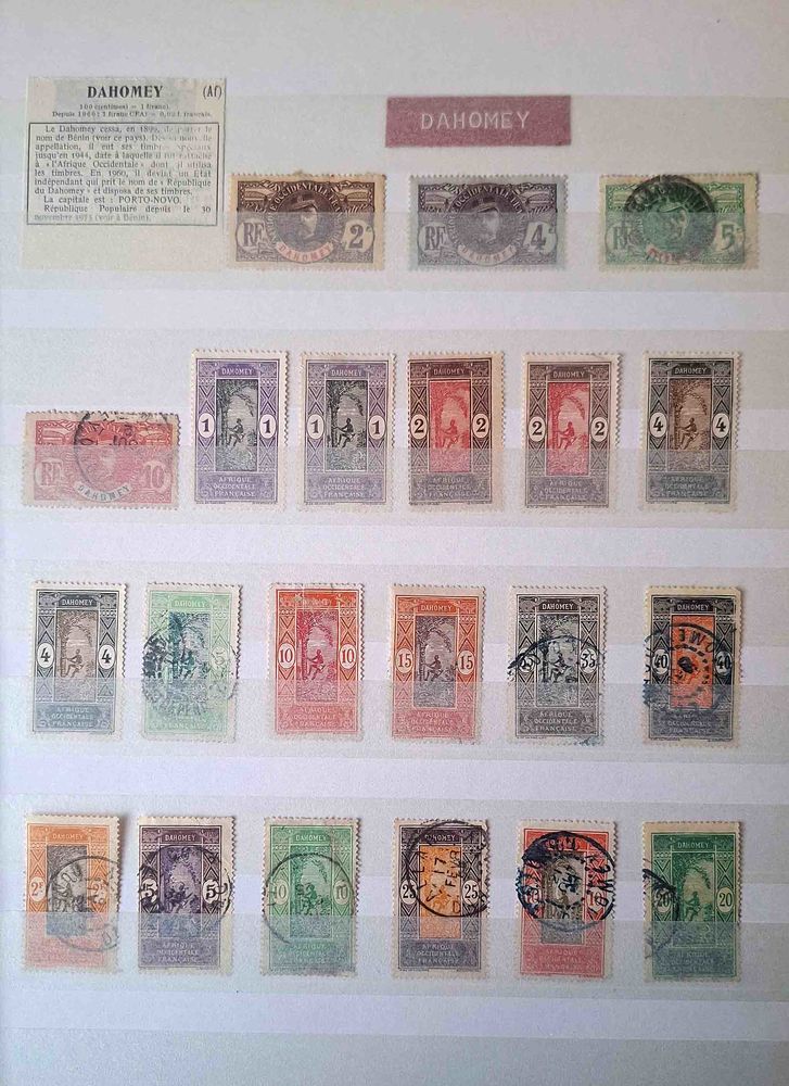 S�rie de timbres de collection du Dahomey 70 Gap (05)