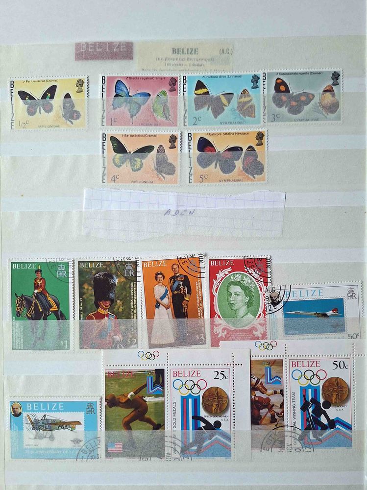 S�rie de timbres de collection de Belize 20 Gap (05)
