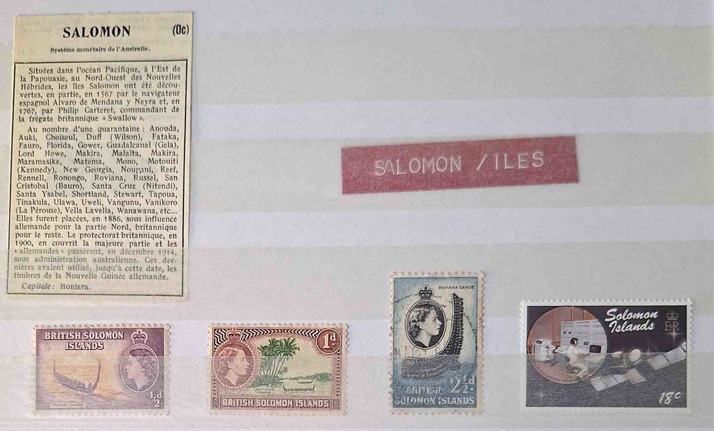S�rie de timbres de collection des Salomon 10 Gap (05)
