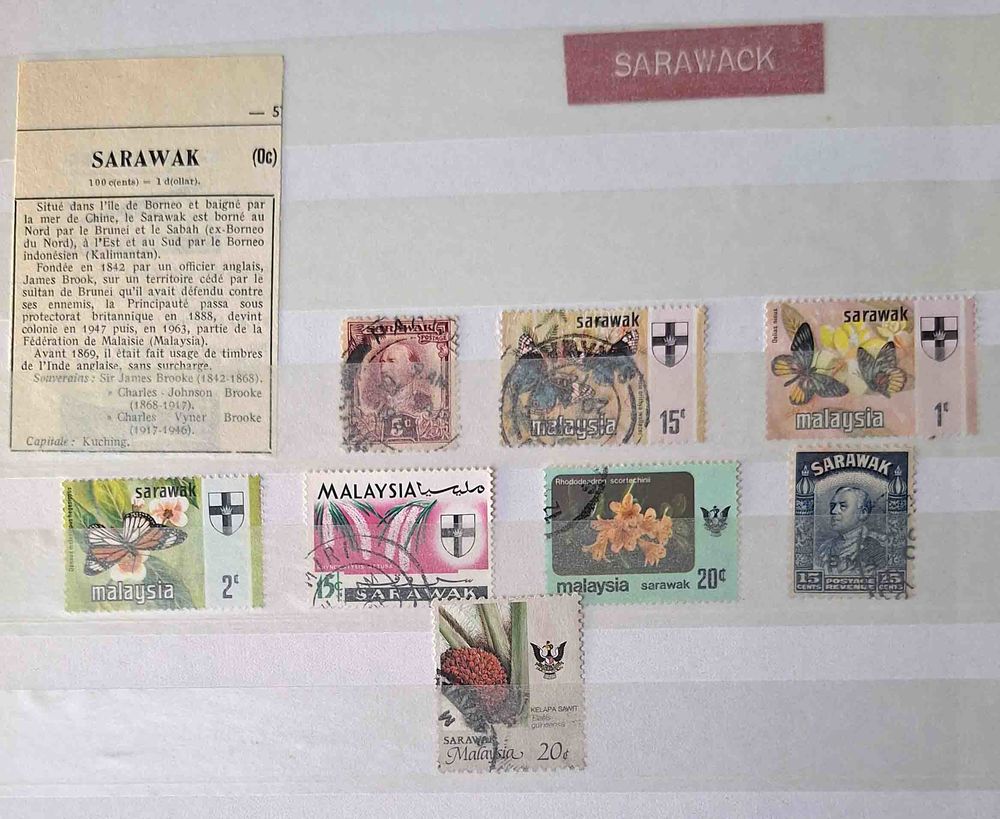S�rie de timbres de collection de Sarawak 20 Gap (05)
