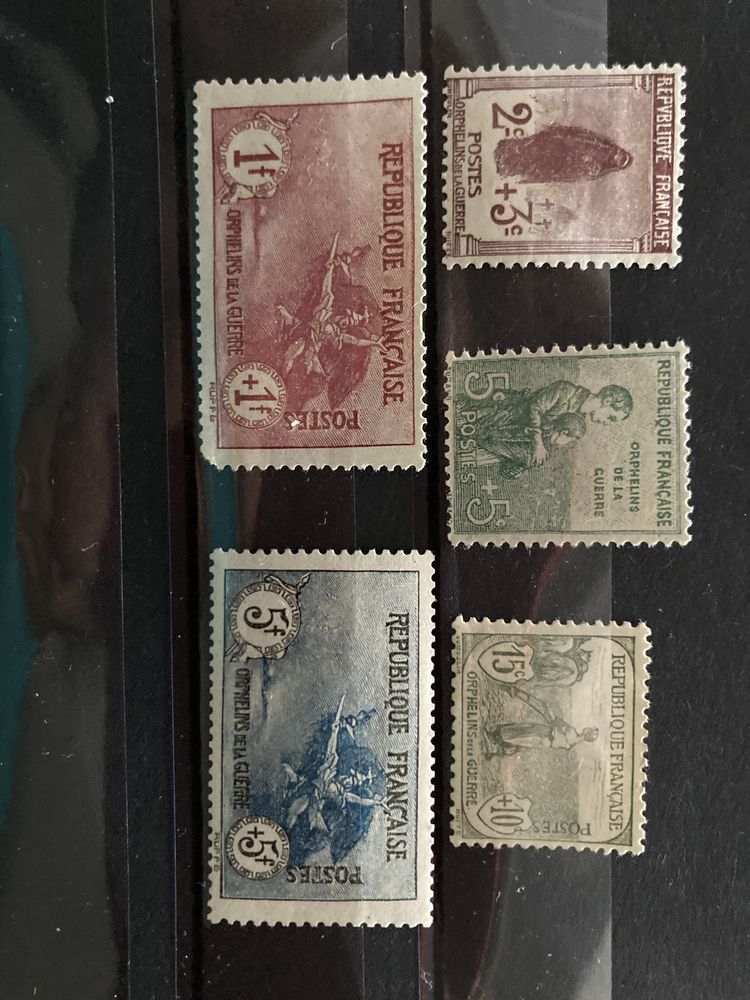 S�rie timbres orphelins de guerre  1917 du 141a 155 neufs ** 1550 Saint-Etienne (42)