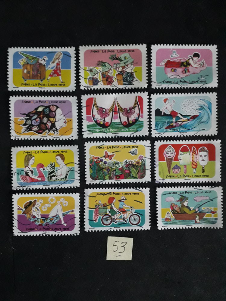 2 S�ries compl�tes de timbres 0,40 � la s�rie.53/57 0.4 Les Forges (88)