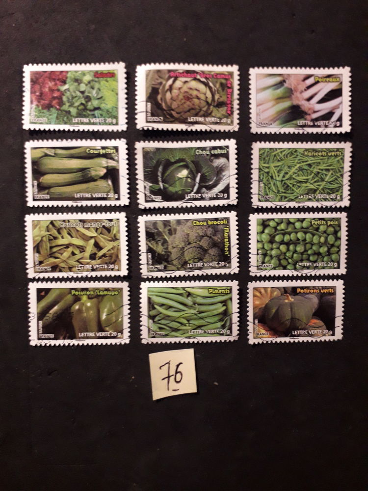 2 s�ries compl�tes de timbres 0,40 � la s�rie.76/77 0.4 Les Forges (88)