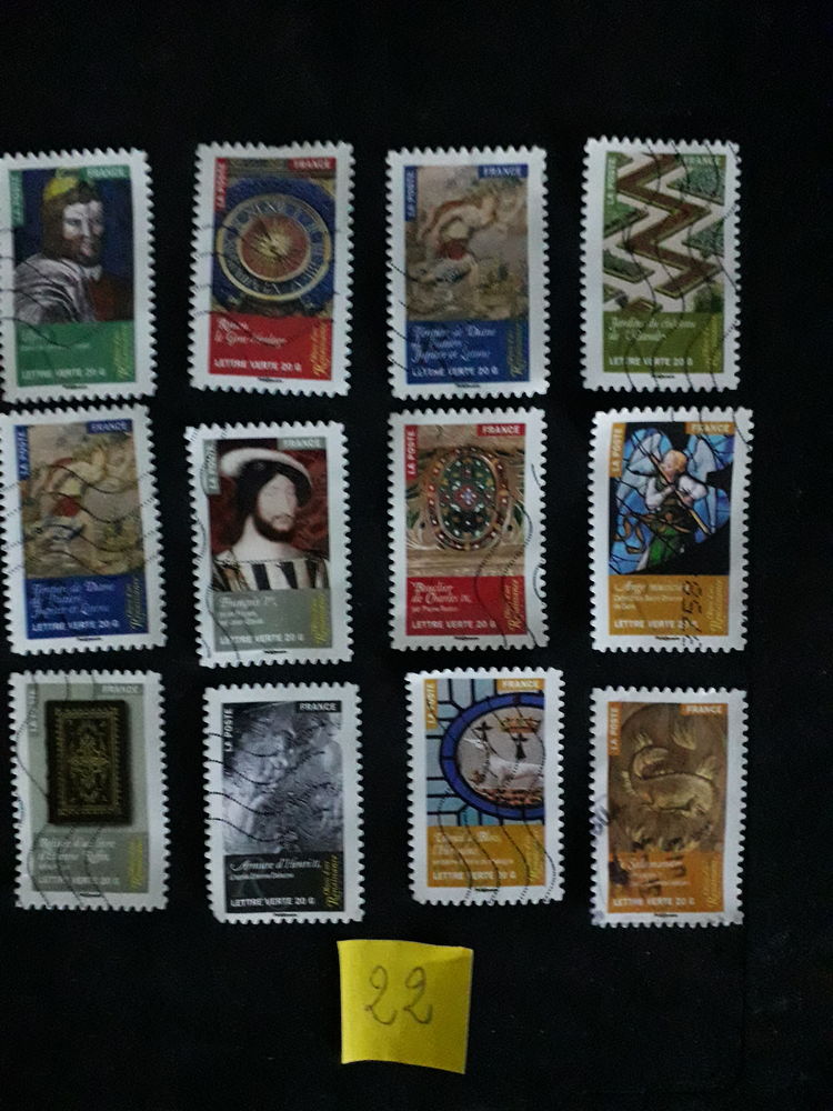 3 s�ries compl�tes de timbres oblit�r�s . N� 22 - 26 - 27 0.4 Les Forges (88)