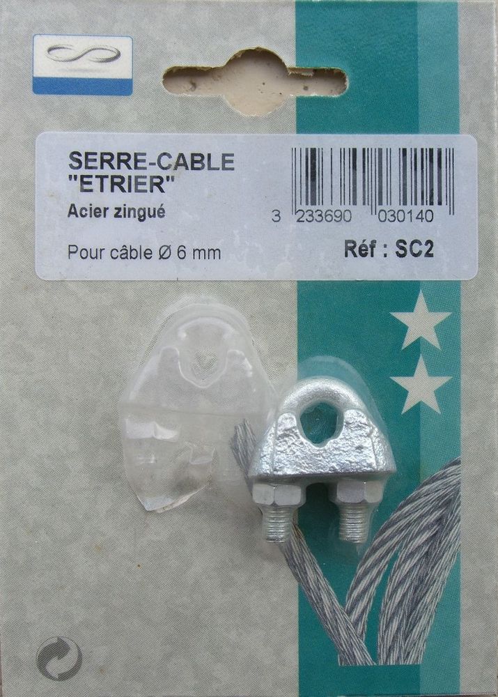 Serre-câble étrier pour câble 6 mm neuf 1 Balma (31)