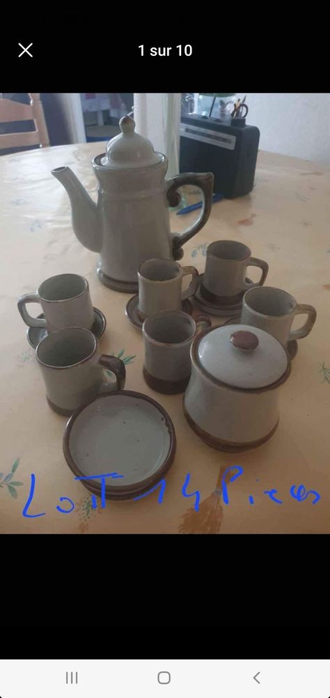 service � caf� tasses soucoupes sucrier cafeti�re en gr�s 12 Bron (69)