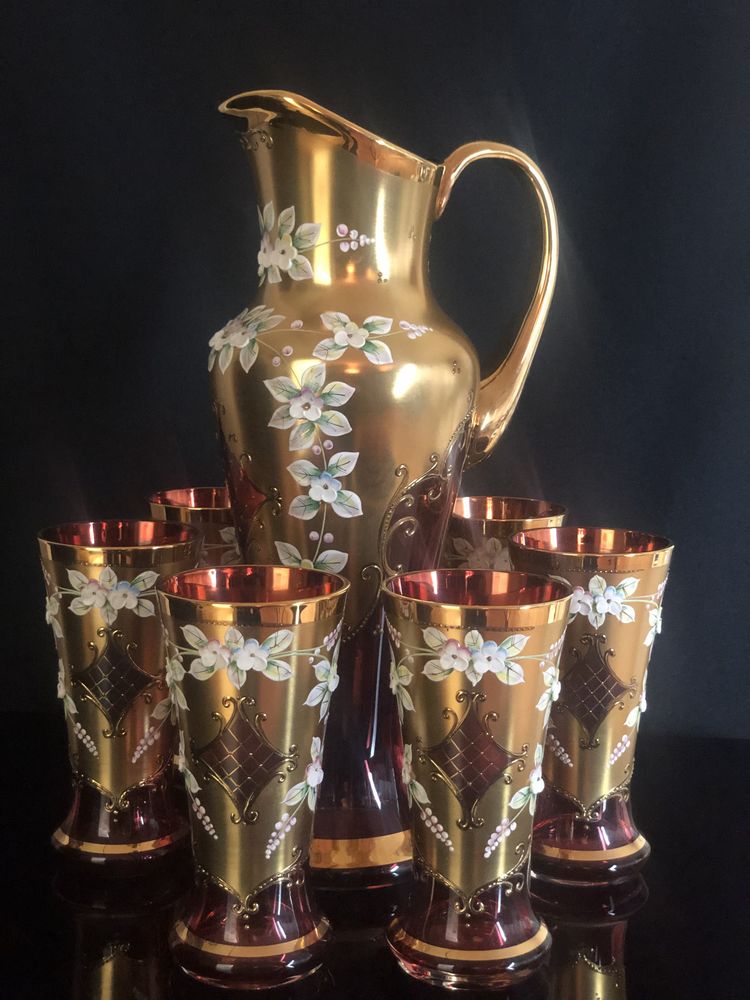 Service Ensemble Cristal Rubis de Boh�me. Cruche + 6 verres 275 Paris 16 (75)