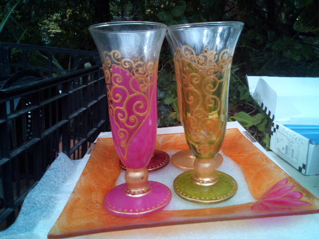 Service de 4 fl�tes avec leur plateau 30 Roquefort-les-Pins (06)