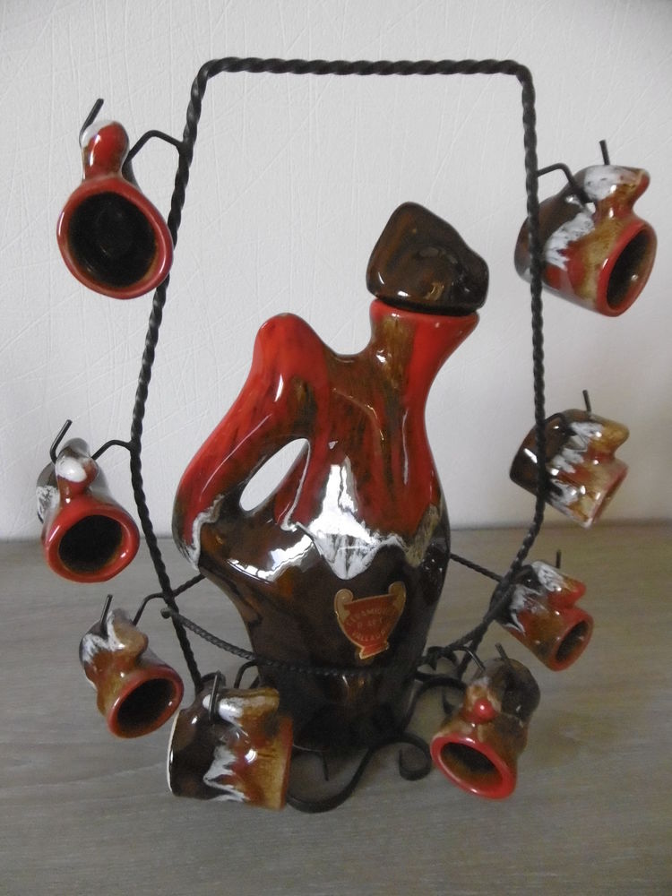 Service � liqueur vintage , c�ramique VALLAURIS 10 La B�gude-de-Mazenc (26)